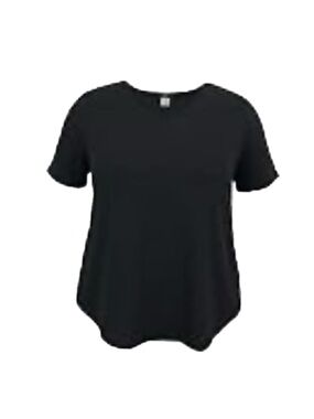 NWT Leebe Black Short Sleeve v neck Women's Top size 1X